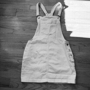 COMFY & CUTE I&M White Denim Overall Dress Romper EUC!  Size: Lg